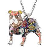 Pit Bull Enamel Necklace