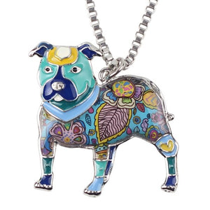 Pit Bull Enamel Necklace