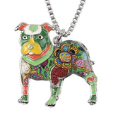 Pit Bull Enamel Necklace